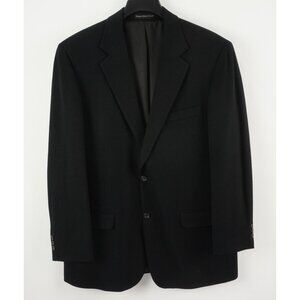 Pronto Uomo 100% Cashmere Men's 43L Black Two Button Notch Lapel Sport Coat